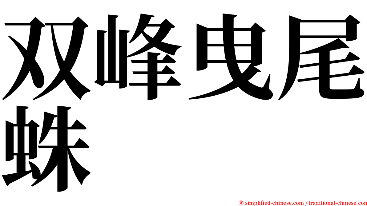 双峰曳尾蛛 serif font