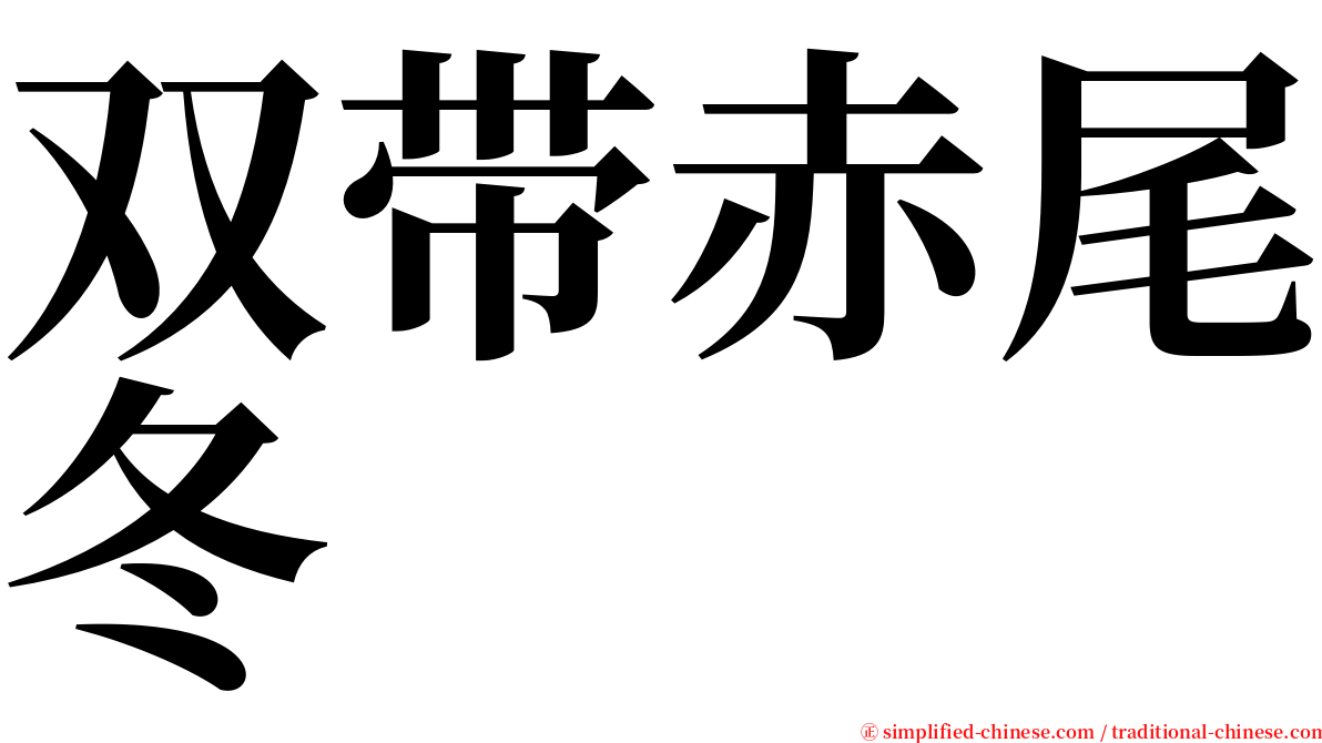 双带赤尾冬 serif font