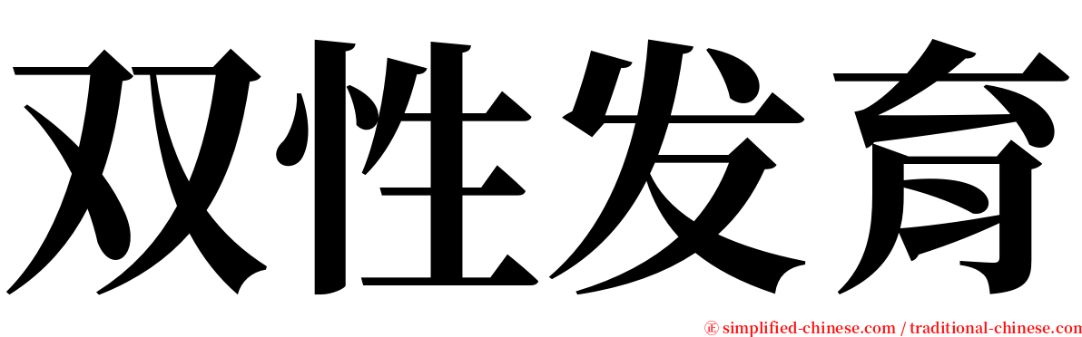 双性发育 serif font