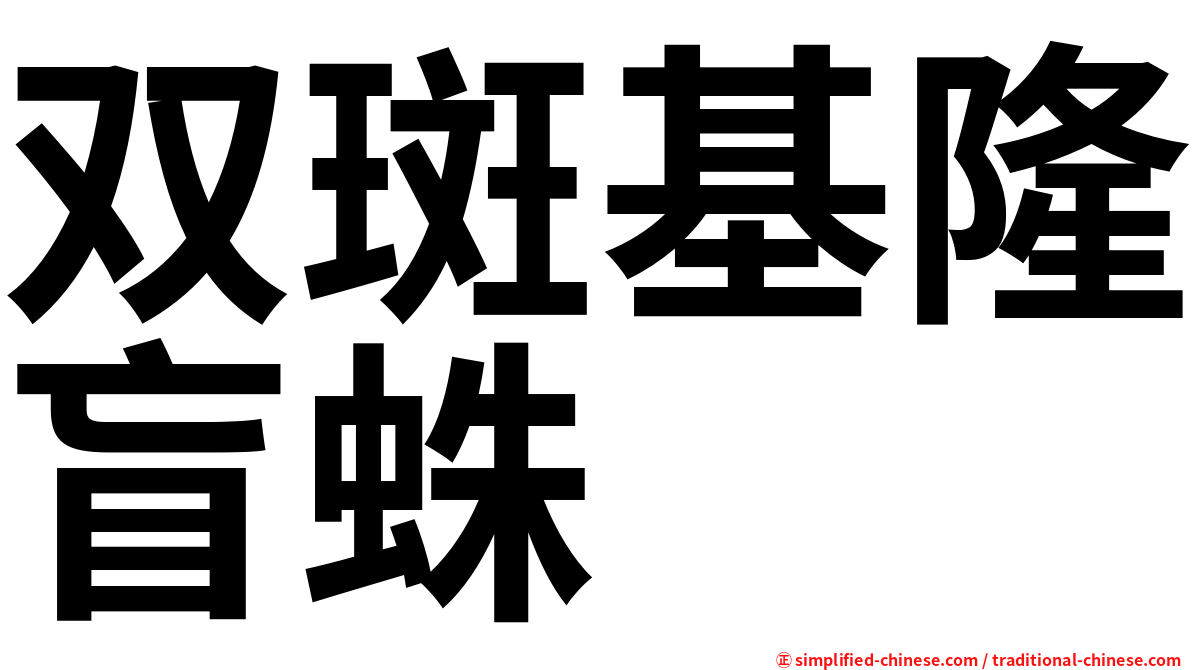 双斑基隆盲蛛