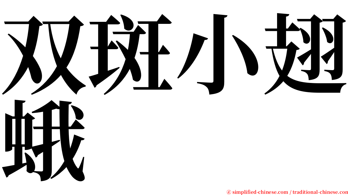 双斑小翅蛾 serif font