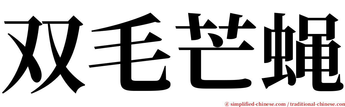 双毛芒蝇 serif font