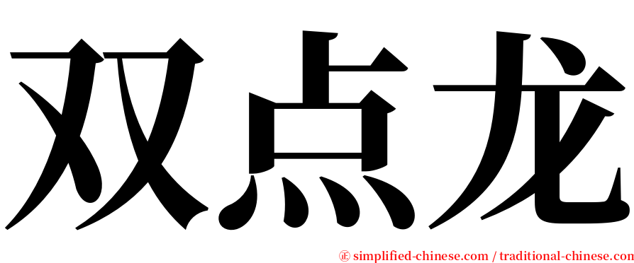 双点龙 serif font