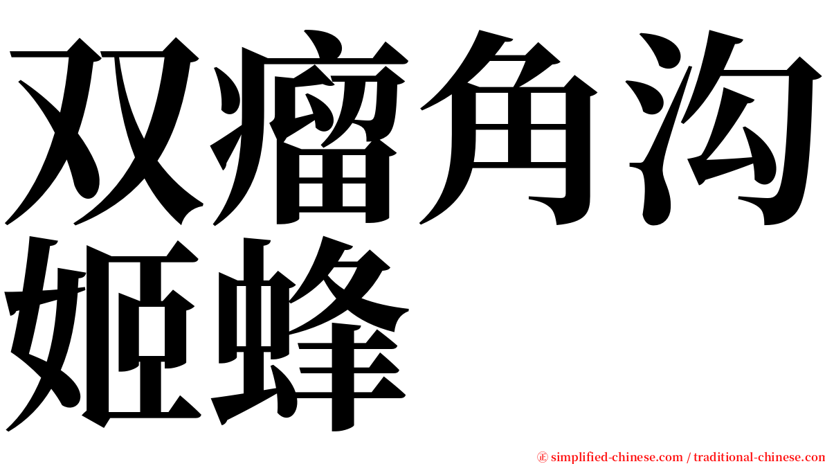 双瘤角沟姬蜂 serif font