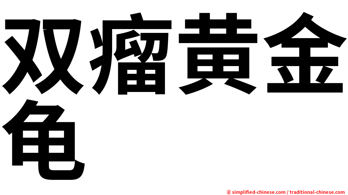 双瘤黄金龟