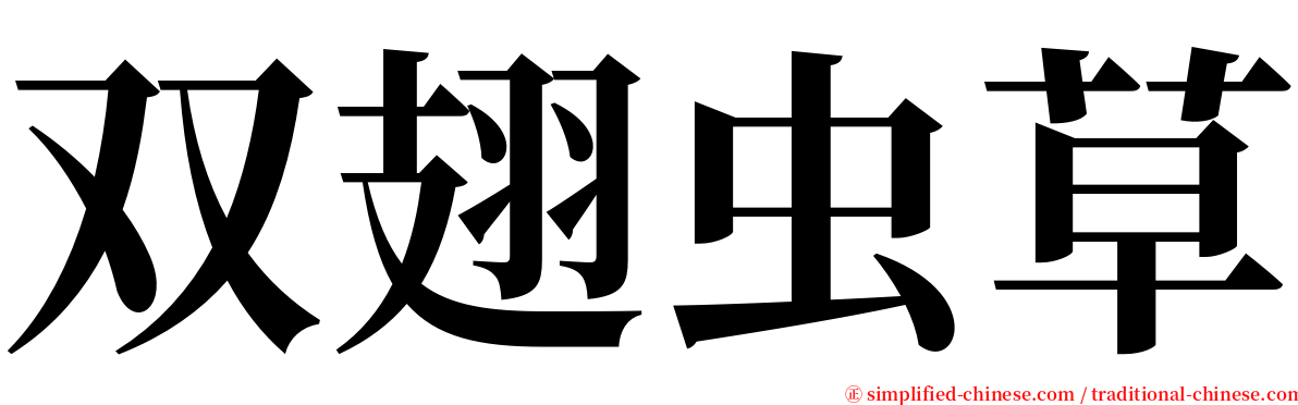 双翅虫草 serif font