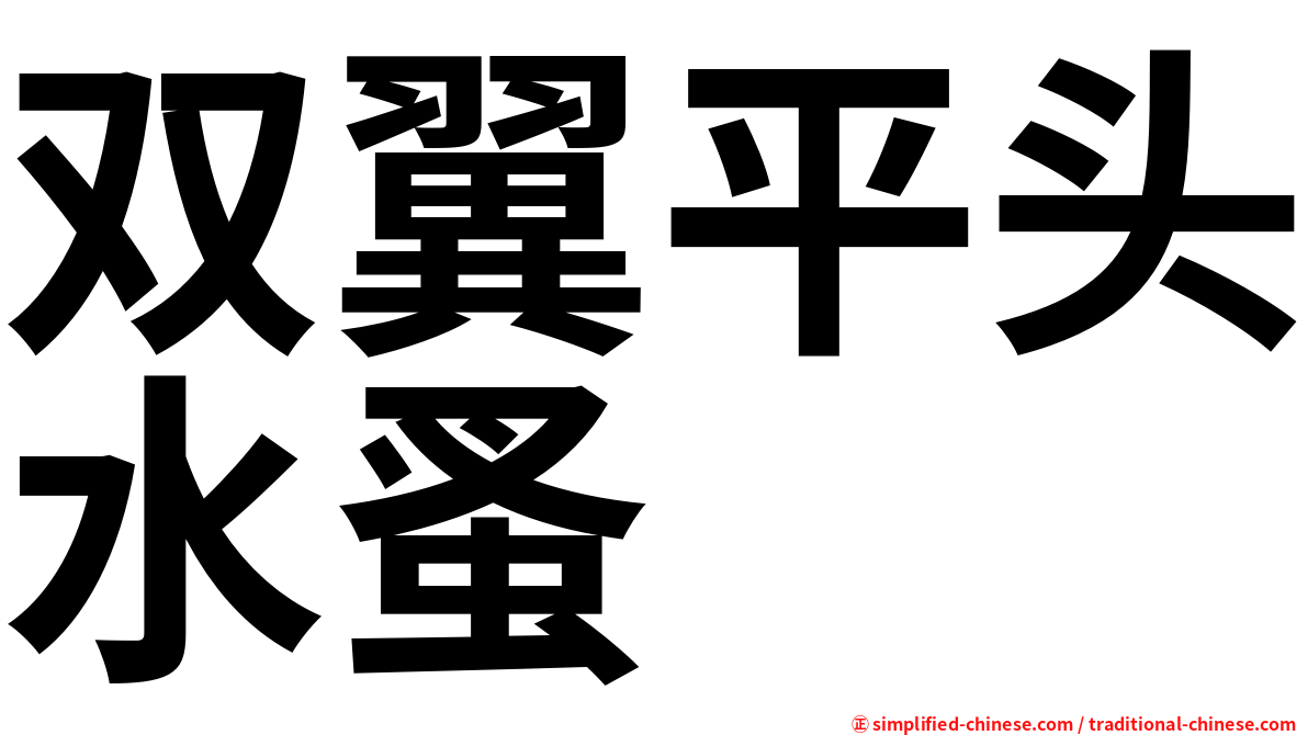 双翼平头水蚤