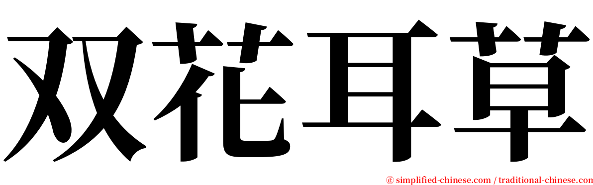 双花耳草 serif font
