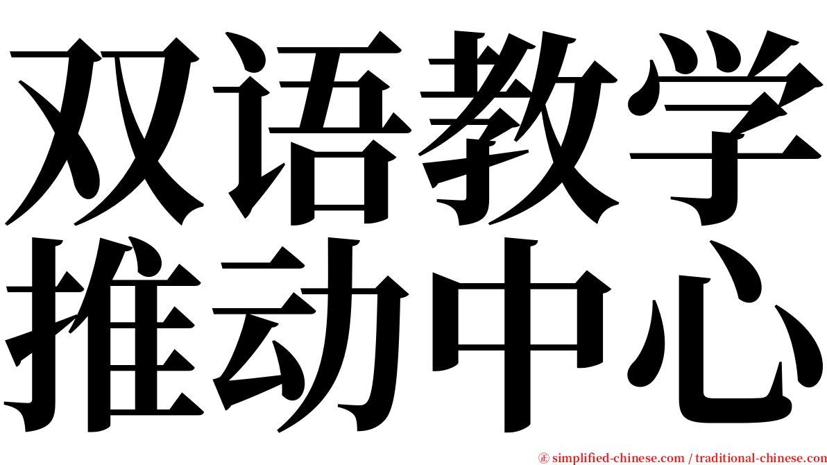 双语教学推动中心 serif font