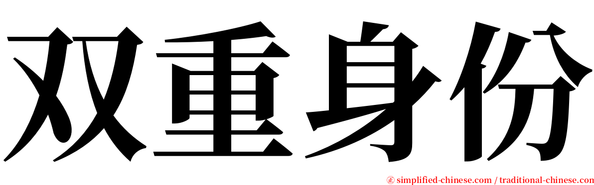 双重身份 serif font