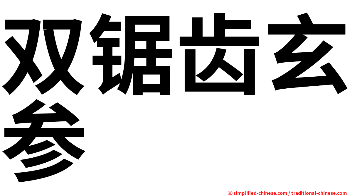 双锯齿玄参