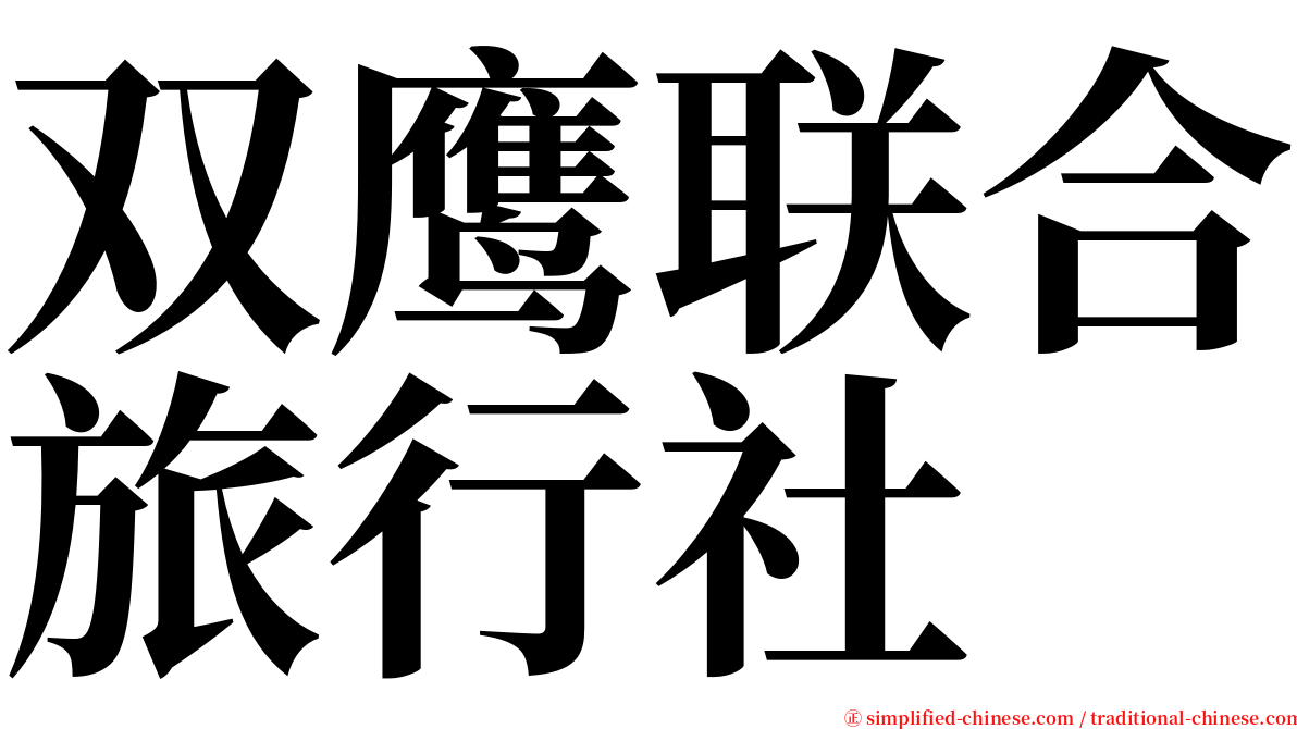 双鹰联合旅行社 serif font