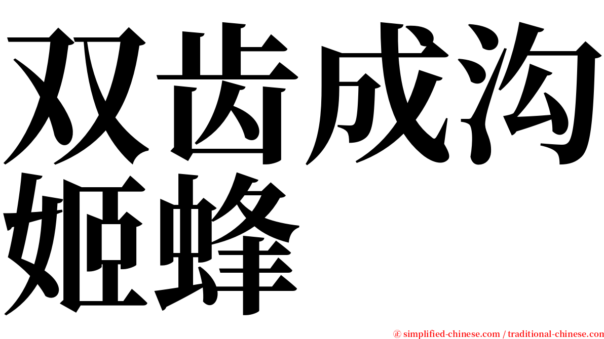双齿成沟姬蜂 serif font