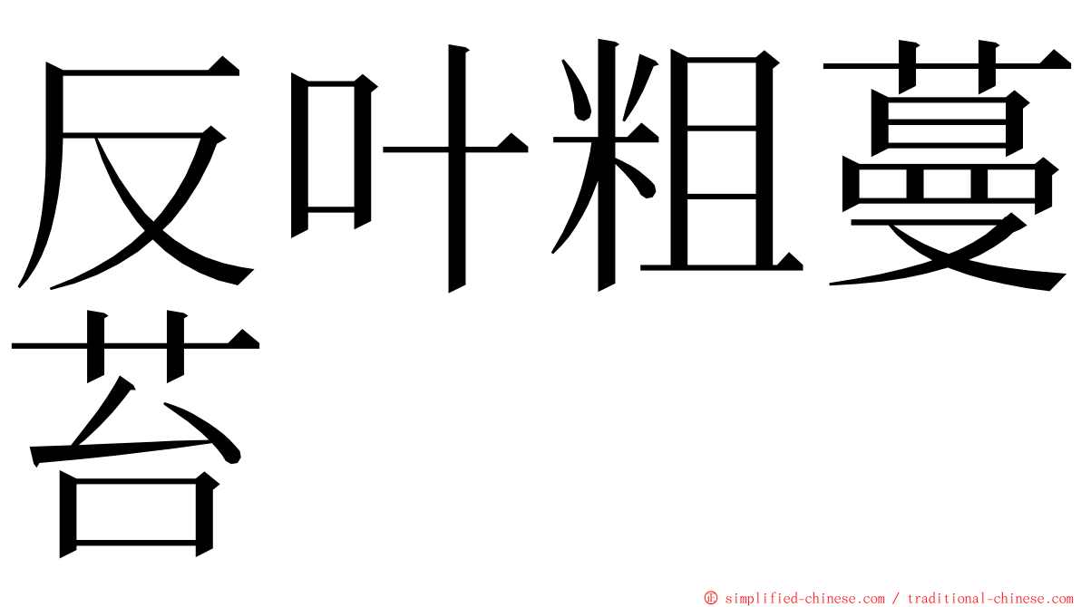 反叶粗蔓苔 ming font