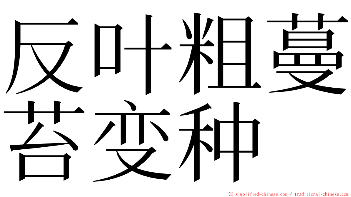 反叶粗蔓苔变种 ming font