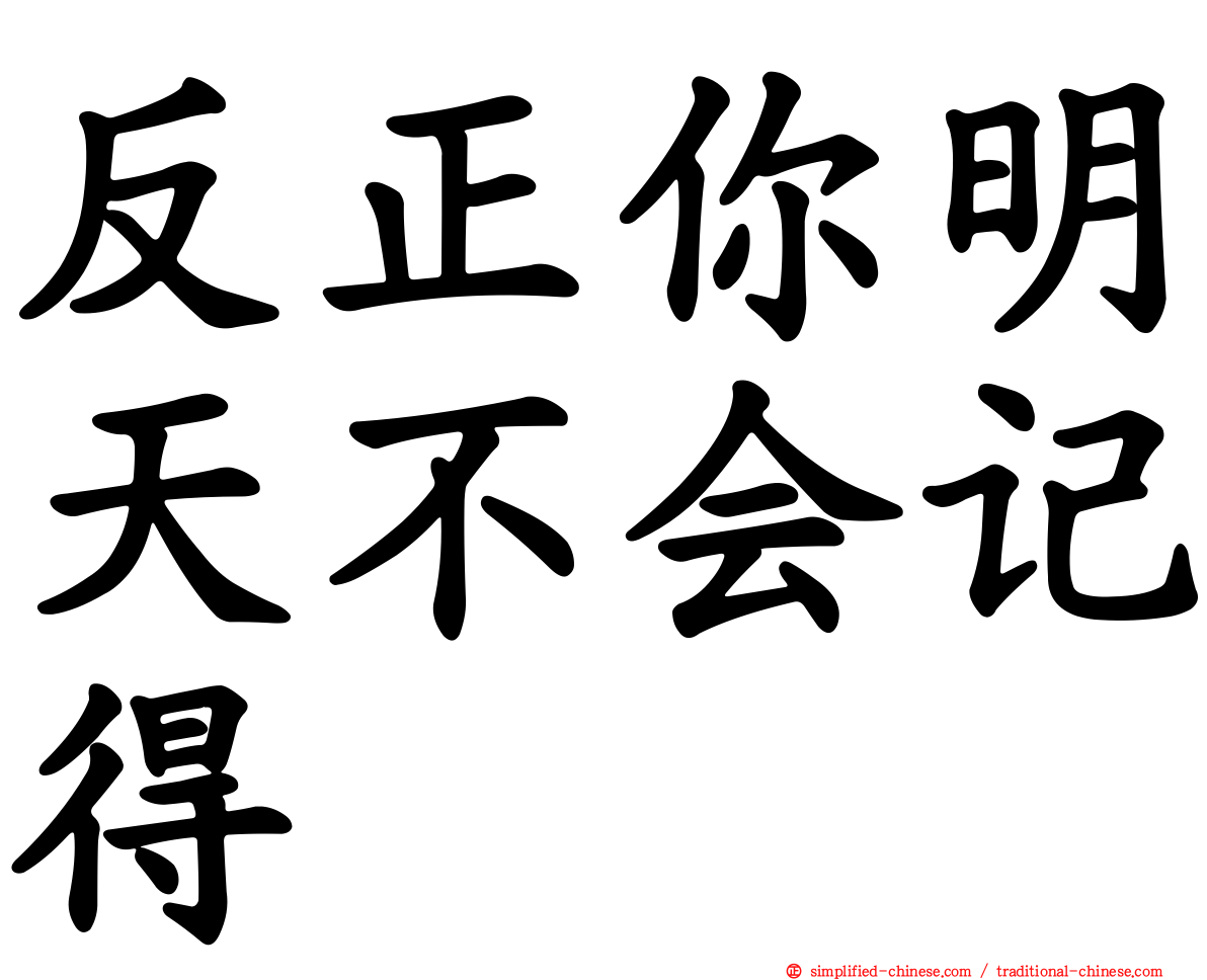 反正你明天不会记得