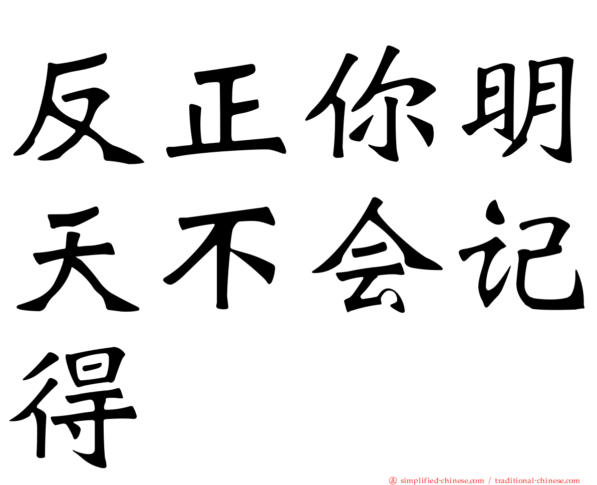 反正你明天不会记得