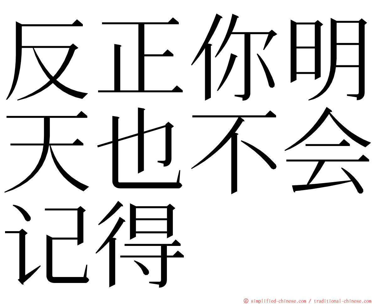 反正你明天也不会记得 ming font