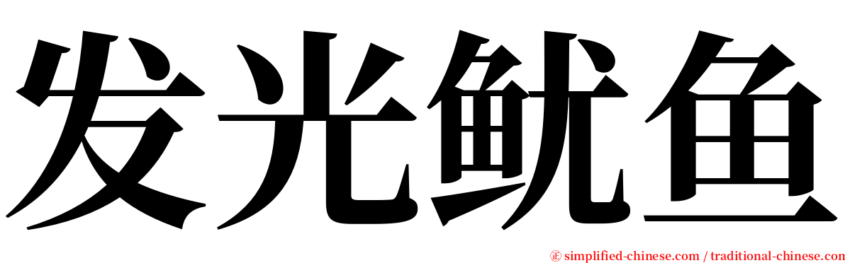 发光鱿鱼 serif font
