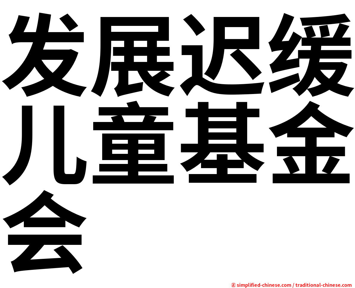 发展迟缓儿童基金会