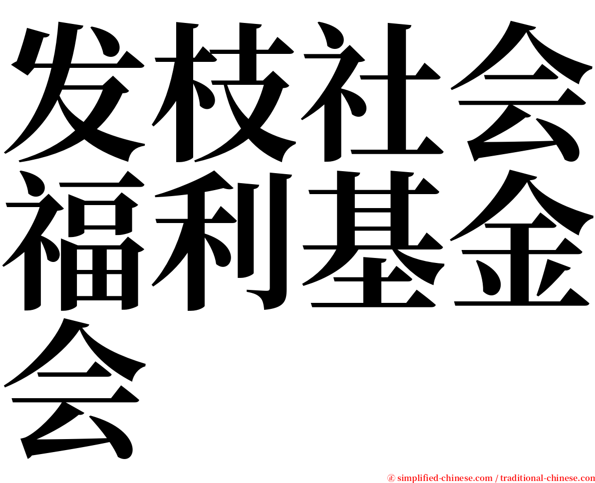 发枝社会福利基金会 serif font