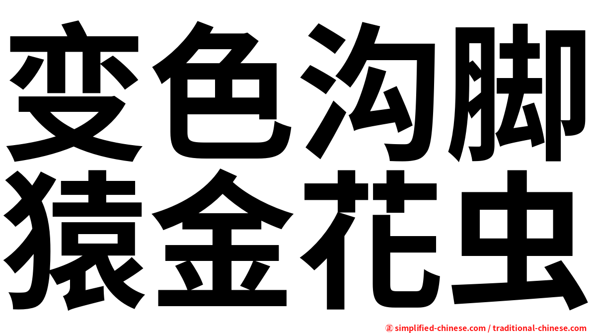变色沟脚猿金花虫
