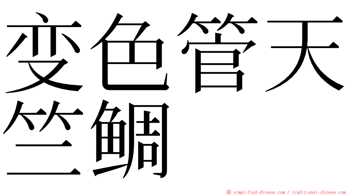 变色管天竺鲷 ming font