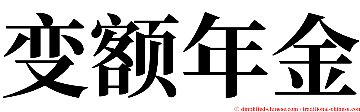 变额年金 serif font