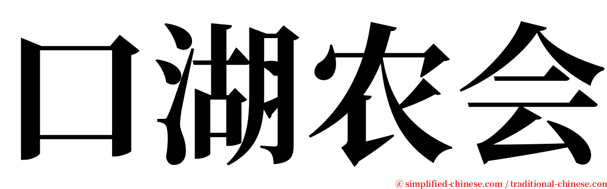 口湖农会 serif font