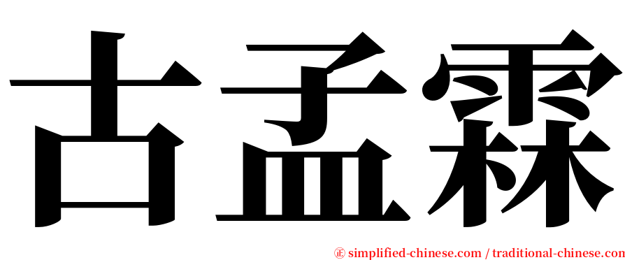 古孟霖 serif font