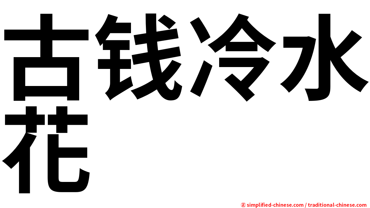 古钱冷水花