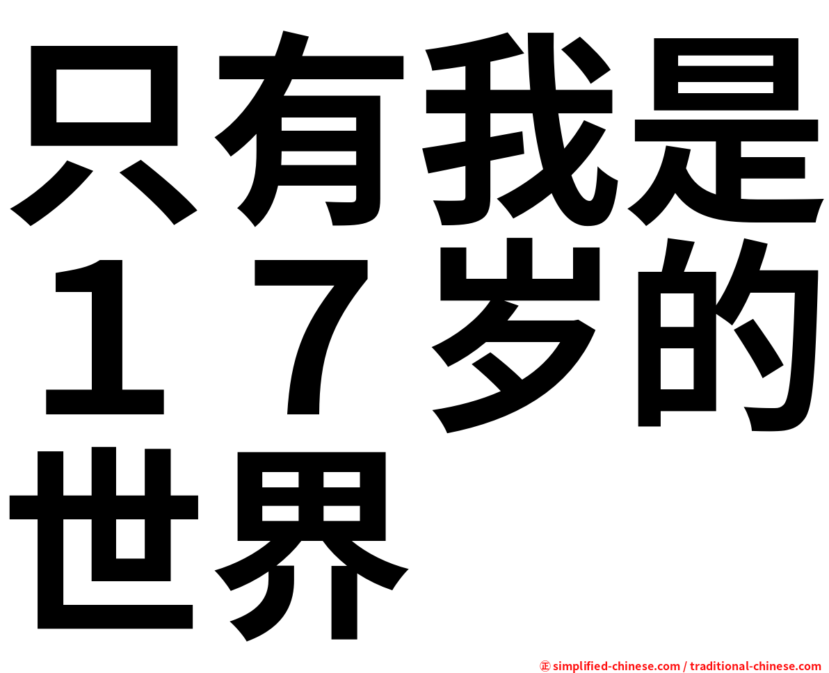 只有我是１７岁的世界