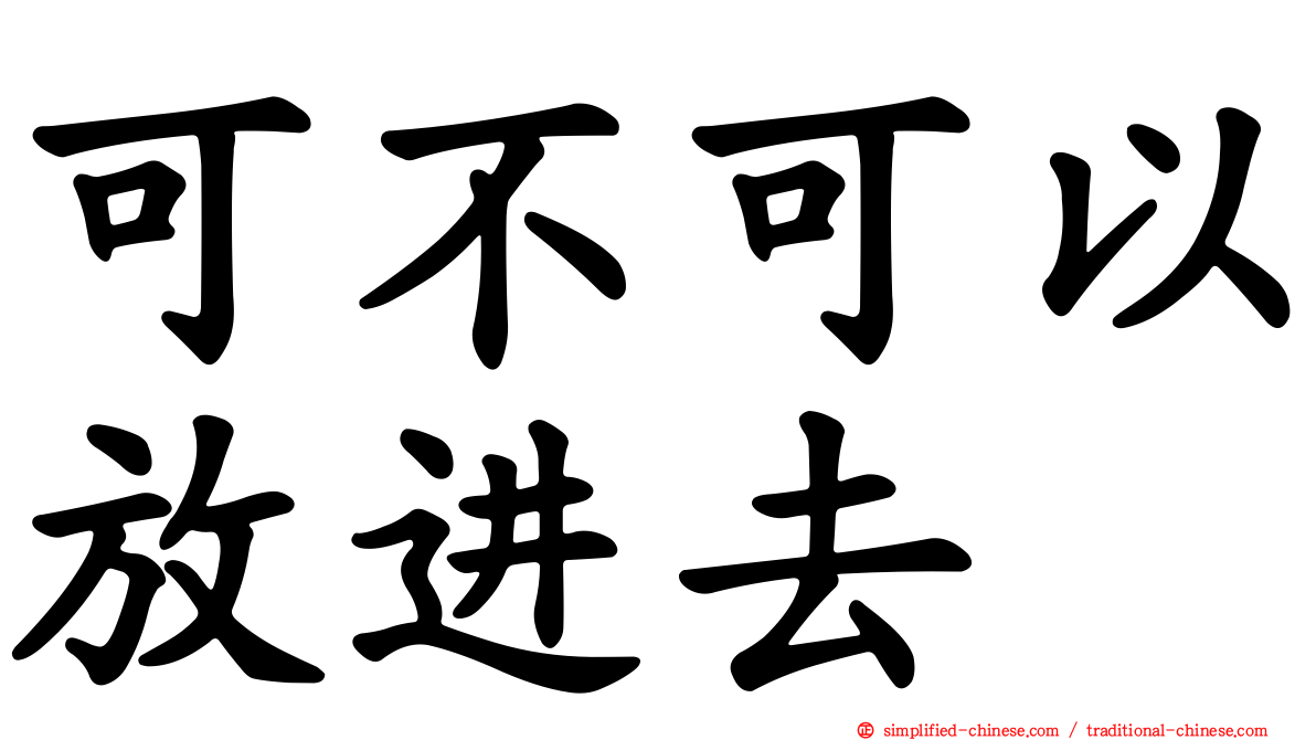 可不可以放进去