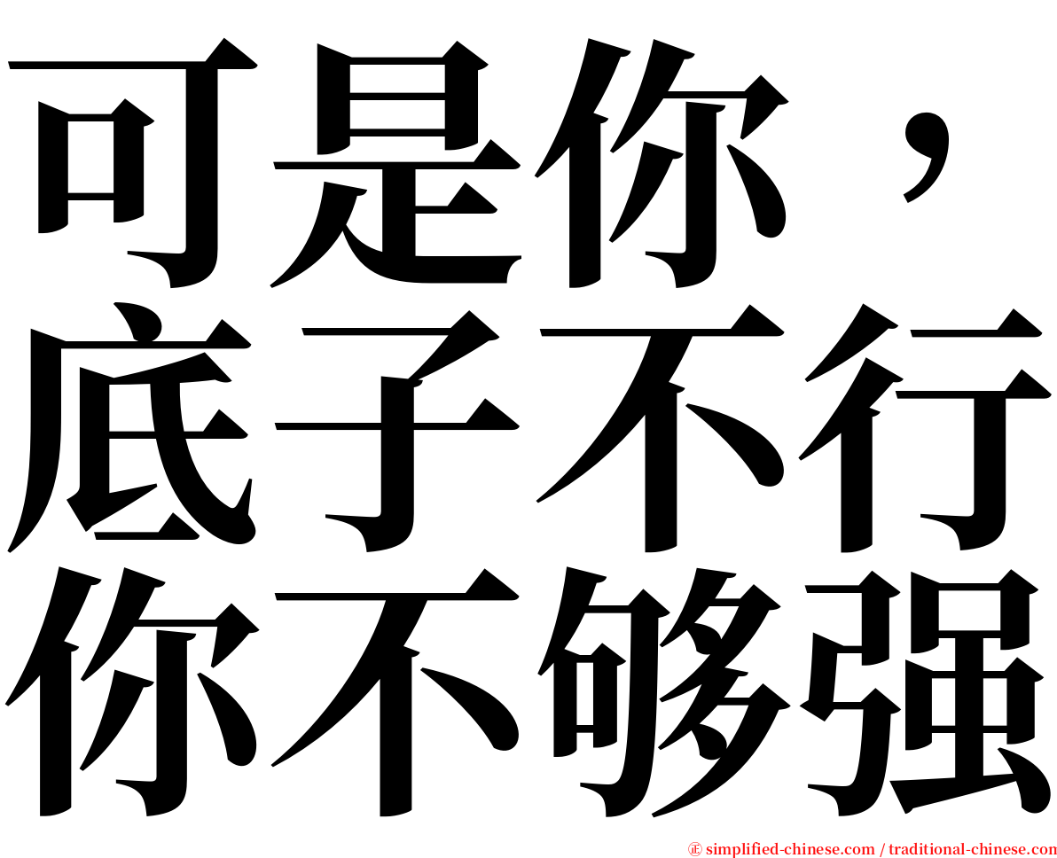 可是你，底子不行你不够强 serif font