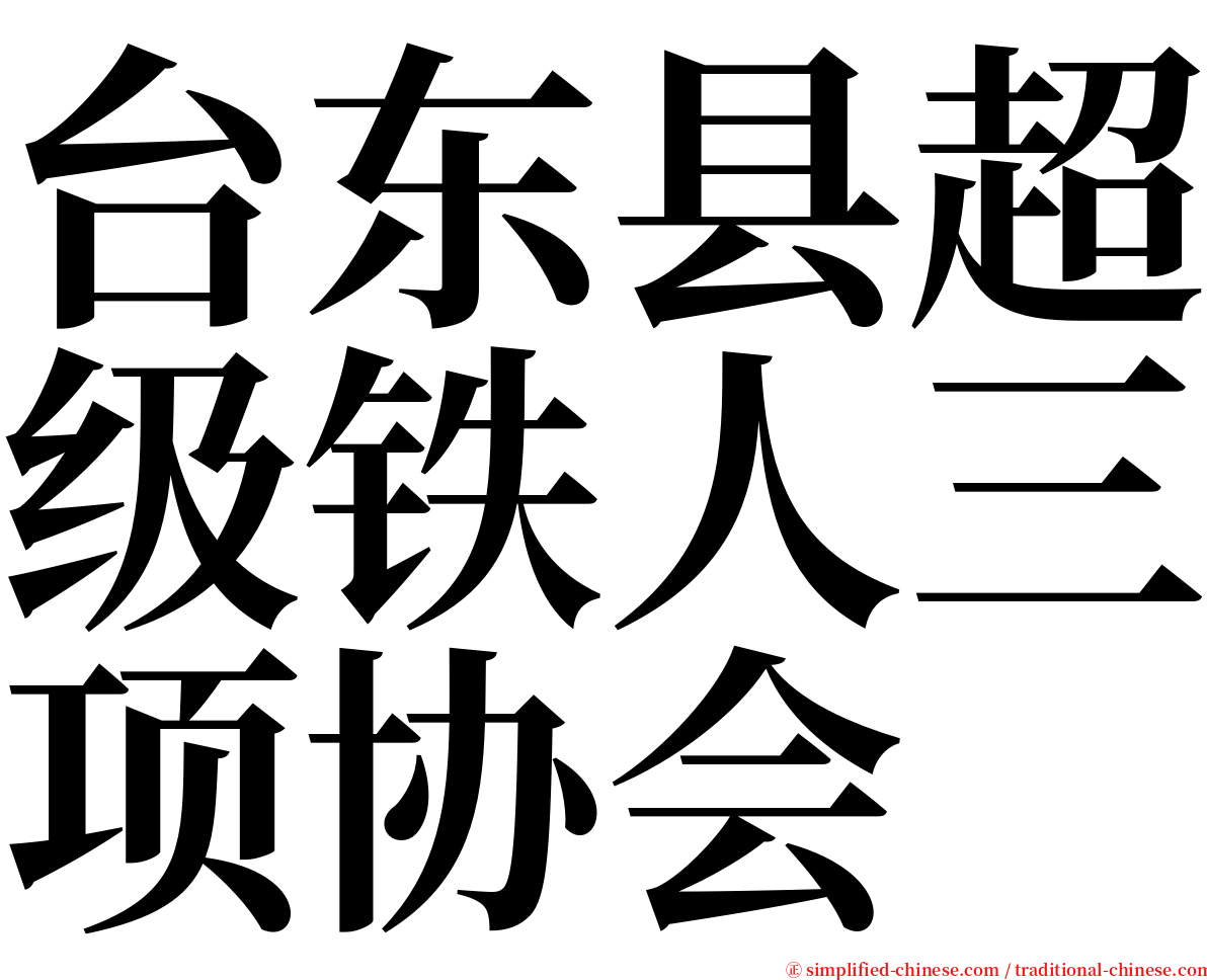 台东县超级铁人三项协会 serif font