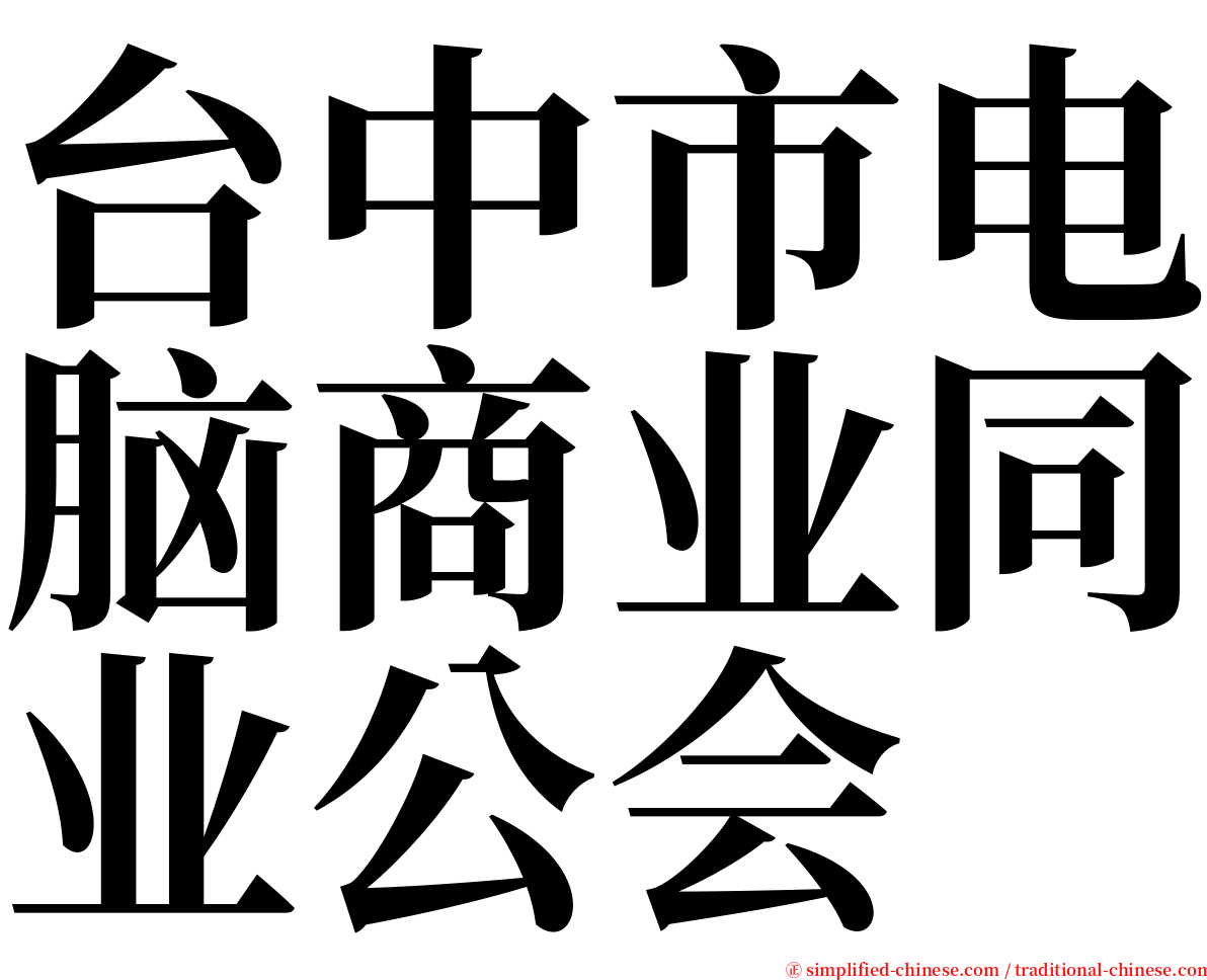 台中市电脑商业同业公会 serif font