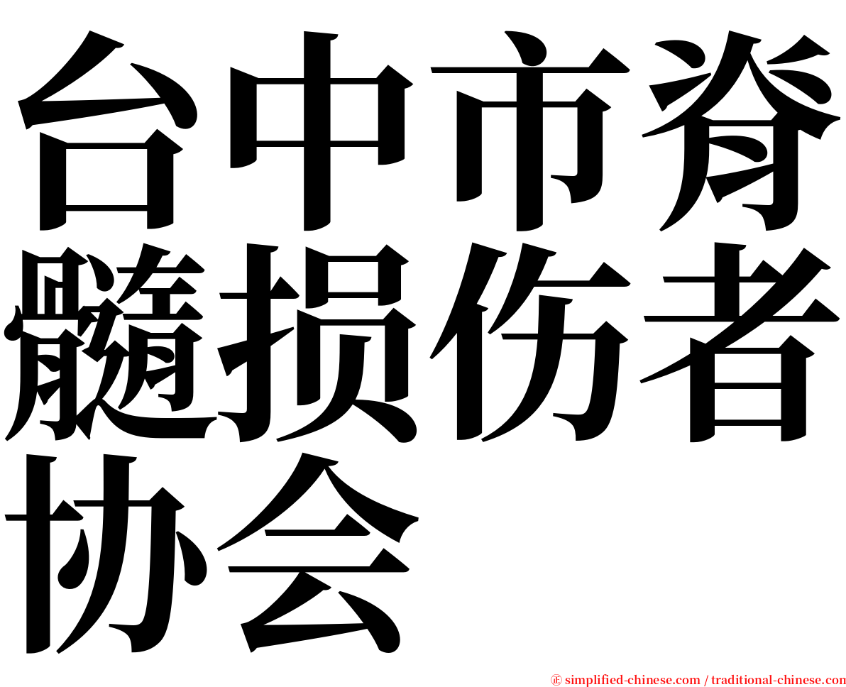 台中市脊髓损伤者协会 serif font