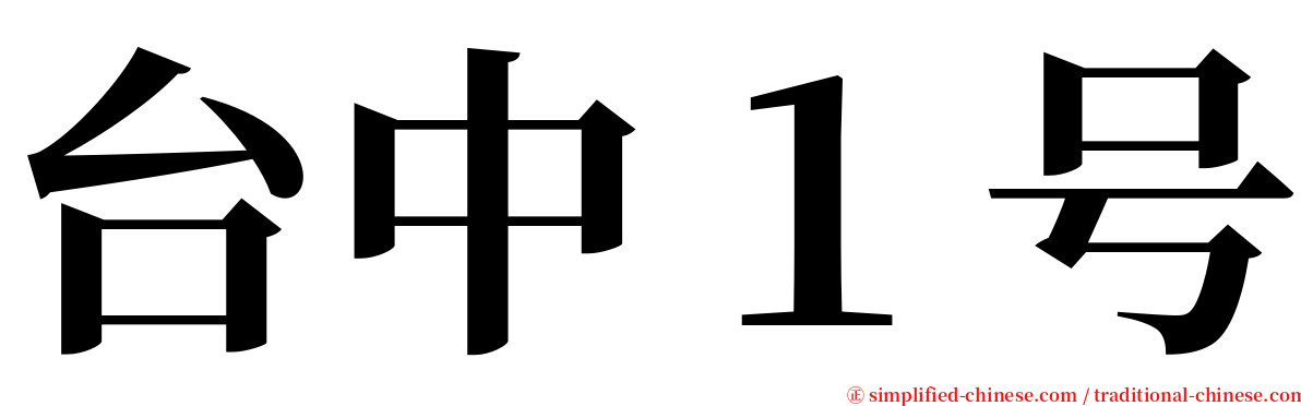 台中１号 serif font