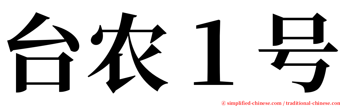 台农１号 serif font