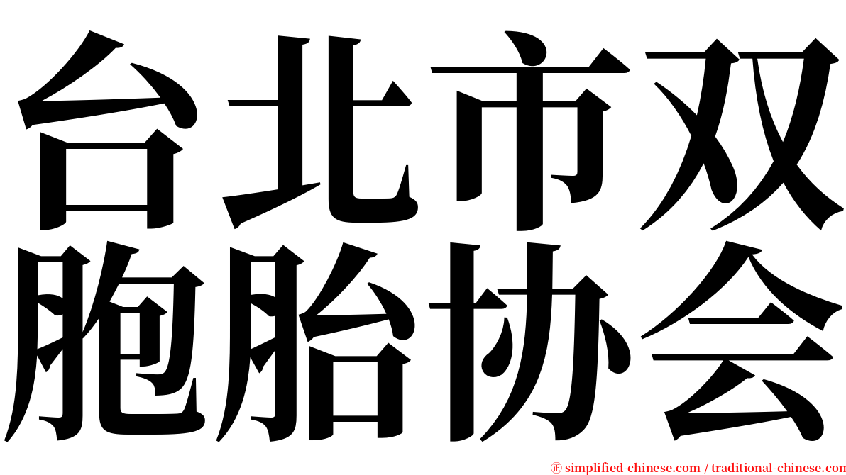 台北市双胞胎协会 serif font