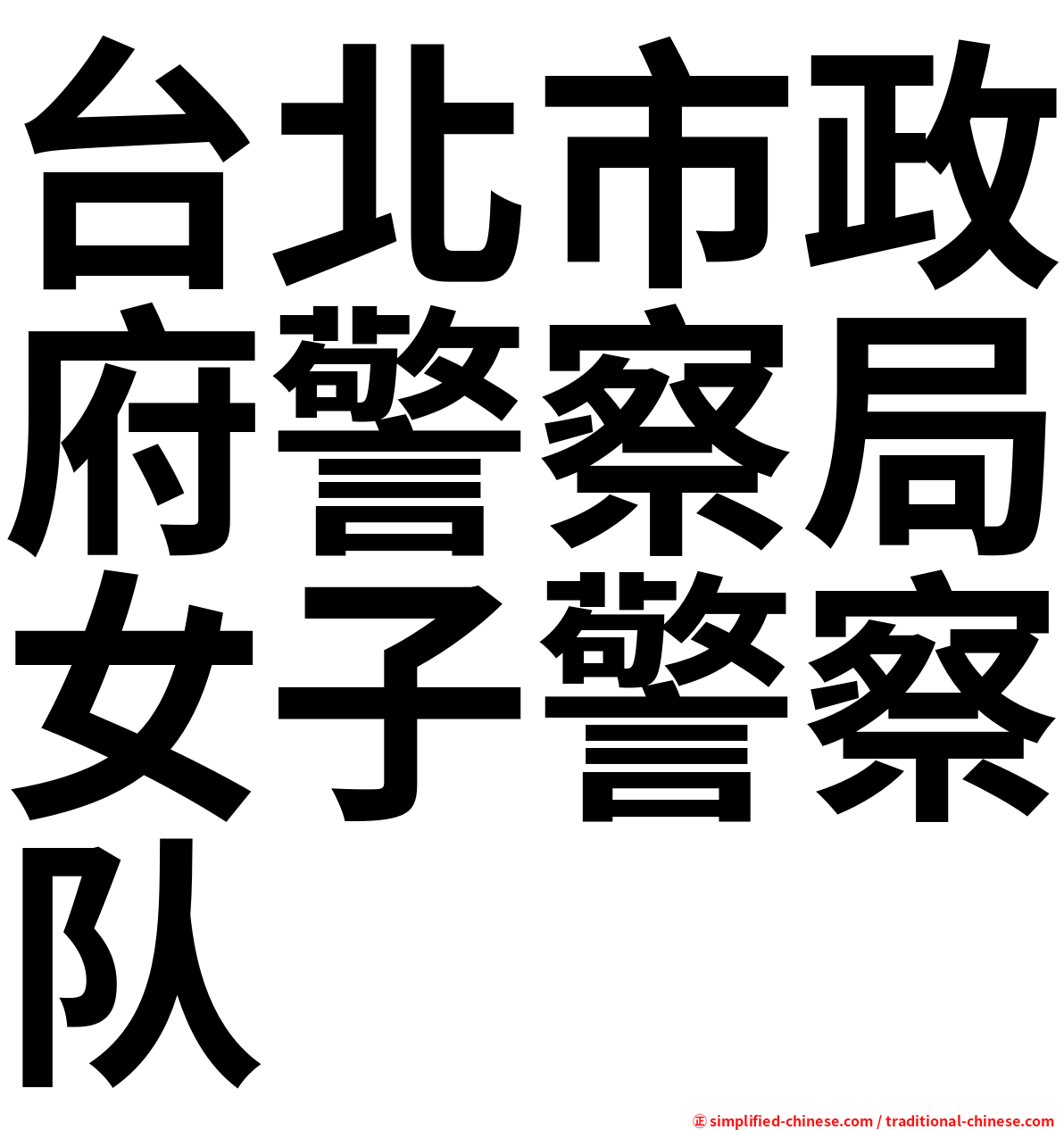 台北市政府警察局女子警察队
