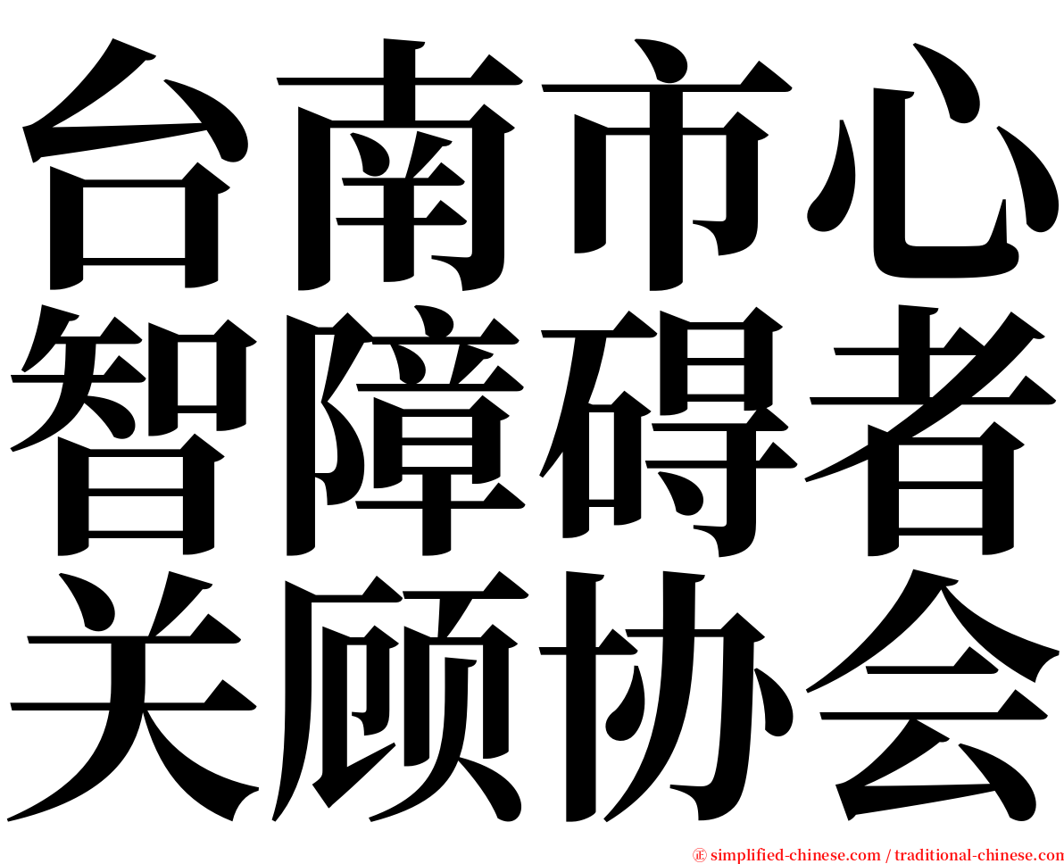 台南市心智障碍者关顾协会 serif font