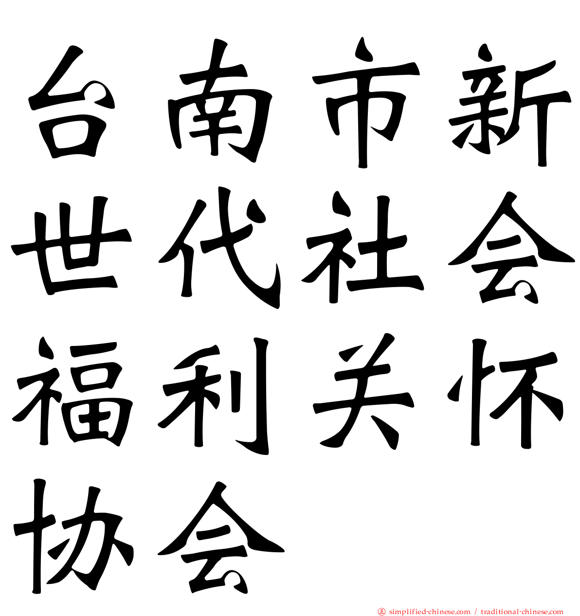 台南市新世代社会福利关怀协会