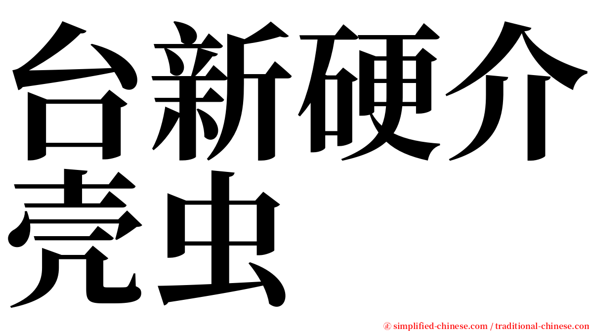 台新硬介壳虫 serif font