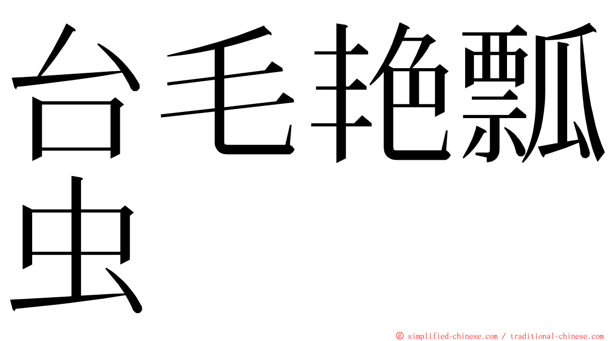台毛艳瓢虫 ming font