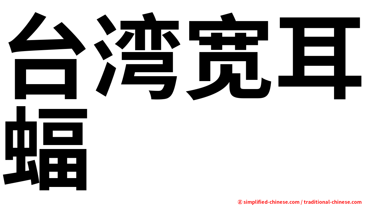 台湾宽耳蝠