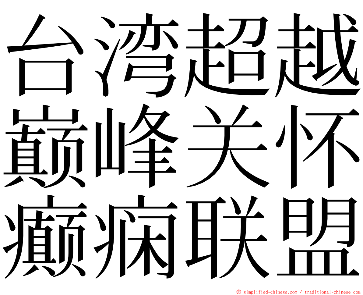 台湾超越巅峰关怀癫痫联盟 ming font