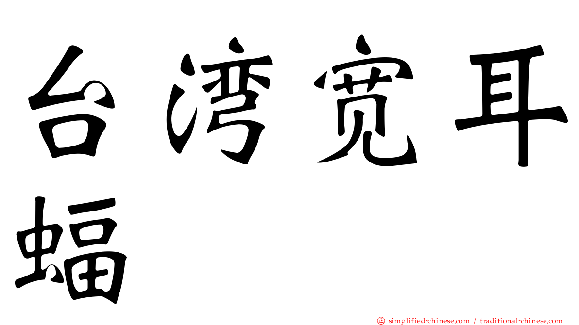 台湾宽耳蝠