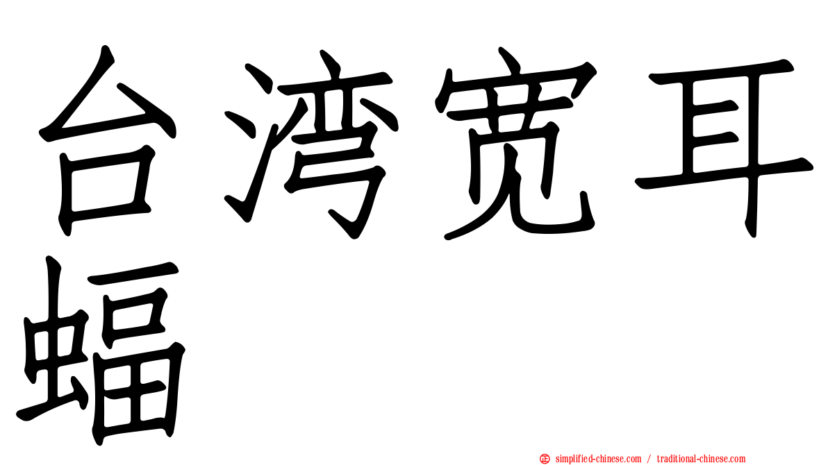 台湾宽耳蝠