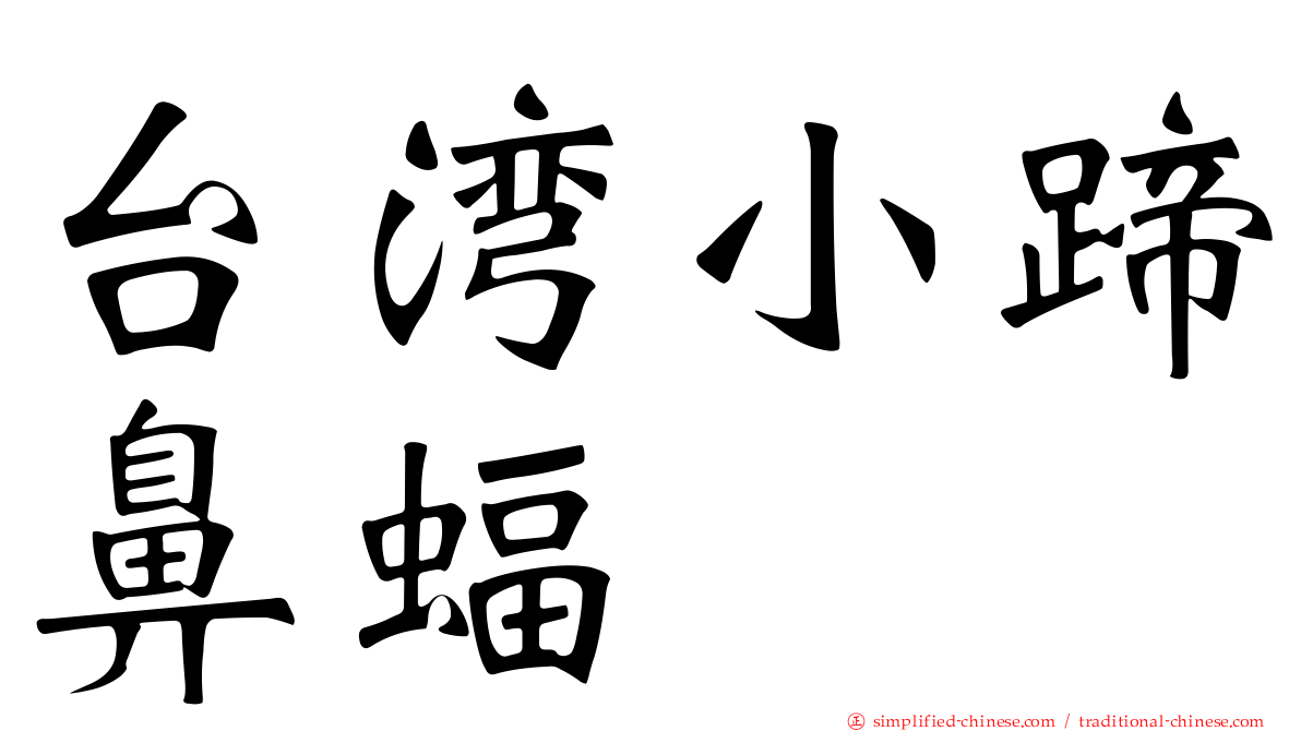 台湾小蹄鼻蝠